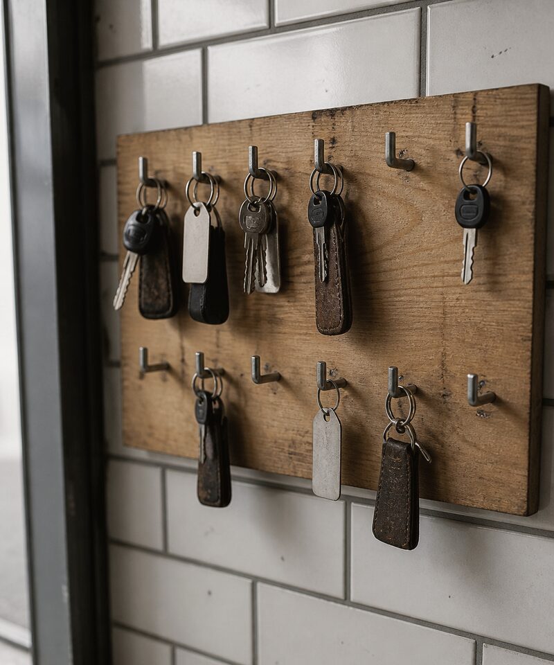 Schlüsselbrett mit Autoschlüsseln in der Werkstatt